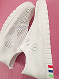 Мокасини жіночі сліпони літні сітка білі, фото 6