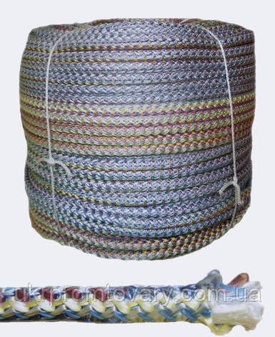 Шнур поліпропіленовий господарський, плетений з сердечником ф 12 мм, шнури мотузки виробник, фото 1