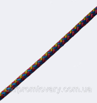 Шнур поліпропіленовий господарський, плетений з сердечником ф 5 мм, шнури мотузки виробник