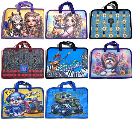 Портфель пласт. на блискавці А-4+ дитячий 600мкм Bourgeois P0222-0233, фото 1