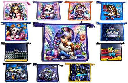 Папка на блискавці А-5+ шкільна 450мкм Bourgeois P0248-0259, фото 1