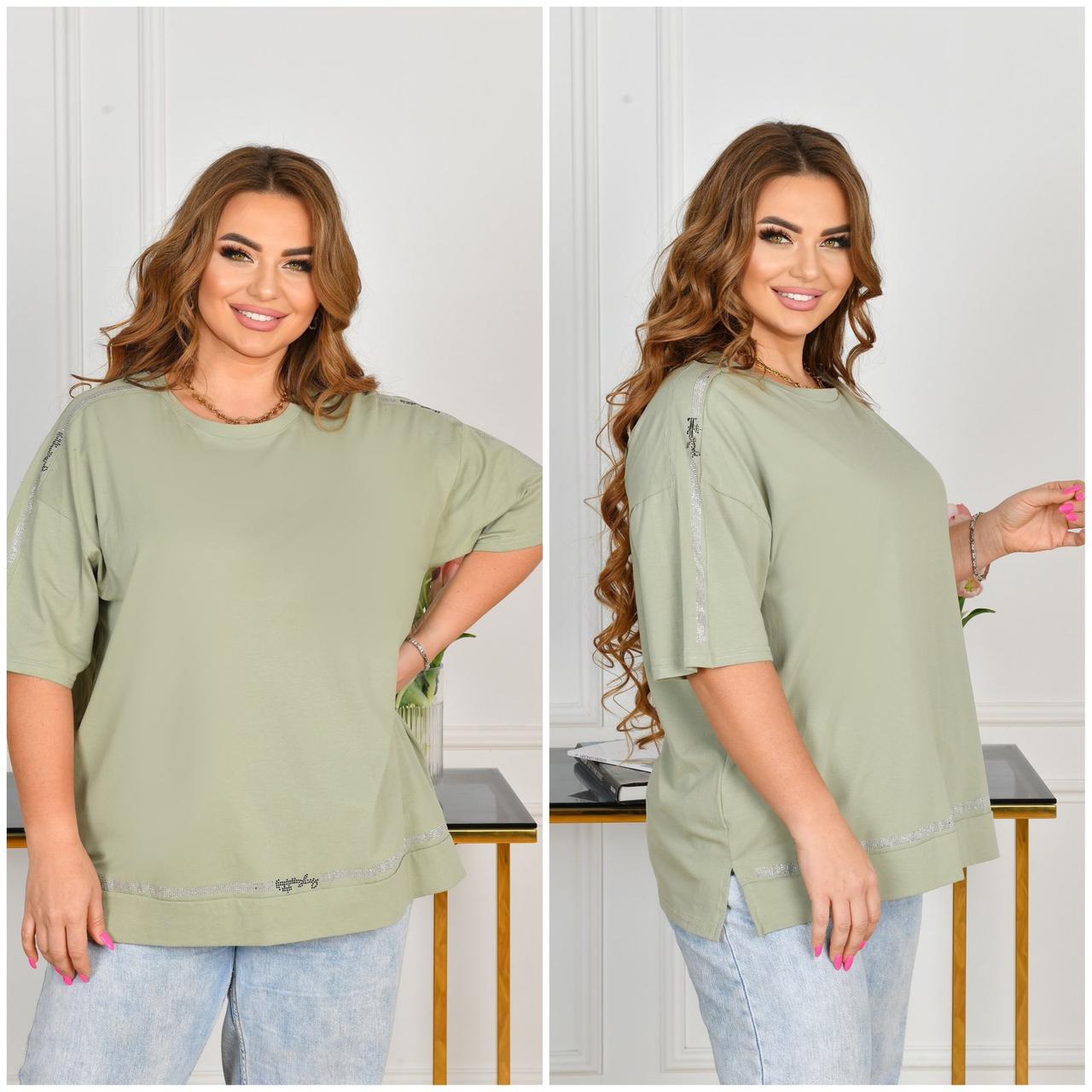 0233 Футболка жіноча з принтом батал мікс кольорів (6 од: 5XL-3 шт, 6XL-3 шт.)