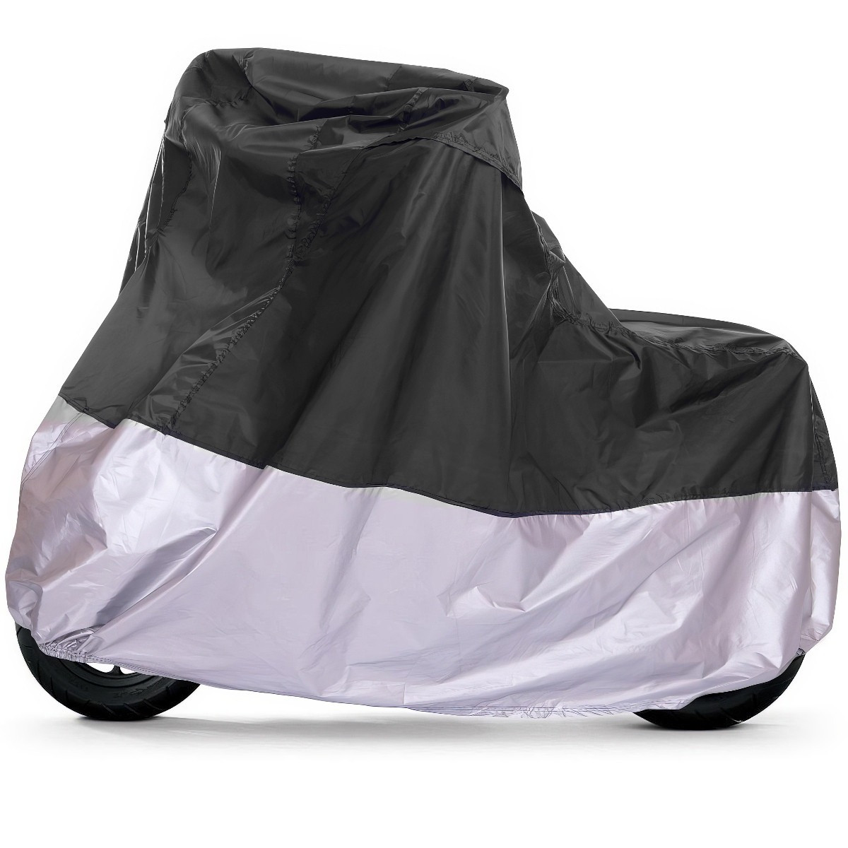 Чехол на мотоцикл XXL 250×95×130 см Motocicleta cubierta QW074, чорно-сірий, водонепроникний