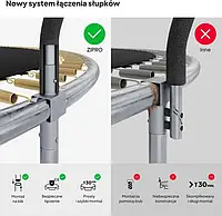 Zipro Premium 252 см Батут із внутрішньою сіткою Jump Pro, фото 4