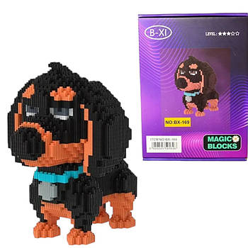 Конструктор Magic Blocks "Таємне життя свійських тварин" Такса Баді, 3D конструктор 30 см