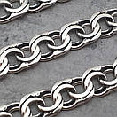 Чоловічий срібний ланцюжок цепочка Бісмарк з ланкою 6 мм 50 см, фото 6