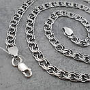 Чоловічий срібний ланцюжок цепочка Бісмарк з ланкою 6 мм 70 см, фото 9