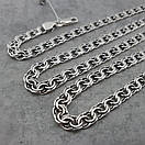 Чоловічий срібний ланцюжок цепочка Бісмарк з ланкою 6 мм 55 см, фото 9