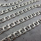 Чоловічий срібний ланцюжок цепочка Бісмарк з ланкою 6 мм 55 см, фото 6