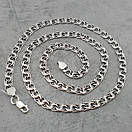 Чоловічий срібний ланцюжок цепочка Бісмарк з ланкою 6 мм 55 см, фото 7