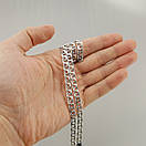 Чоловічий срібний ланцюжок цепочка Бісмарк з ланкою 6 мм 70 см, фото 3