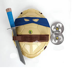 Інтерактивний бойовий набір Леонардо RESTEQ — Черепашки Ніндзя, з катаною, пов'язкою, панцирем та сюрікенами