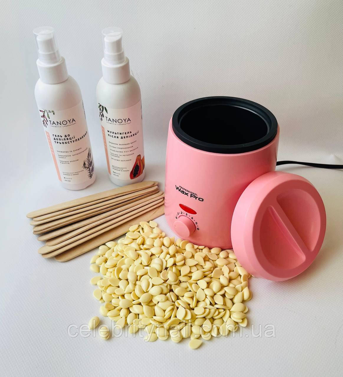 Набір для депіляції Wax PRO з воском Оптимальний (рожевий)