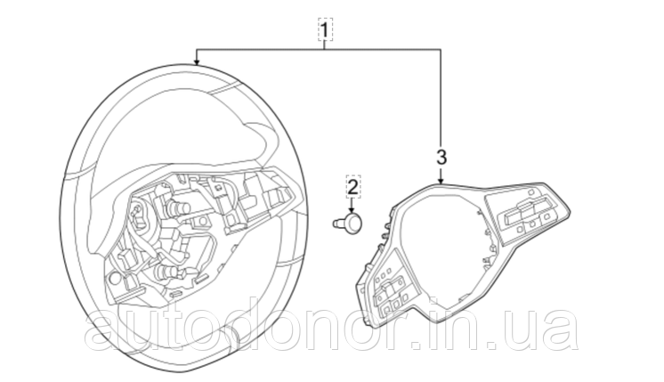 Кермо водія з сенсорними кнопками керування з Heated, без Autonomous Nissan Ariya (22-) 48430-5MP4C, фото 1
