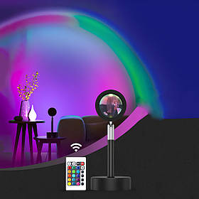 Проекційна нічна лампа Захід RESTEQ RGB — атмосферний настільний світильник з 3 кольорами та 12 відтінками, 27 см