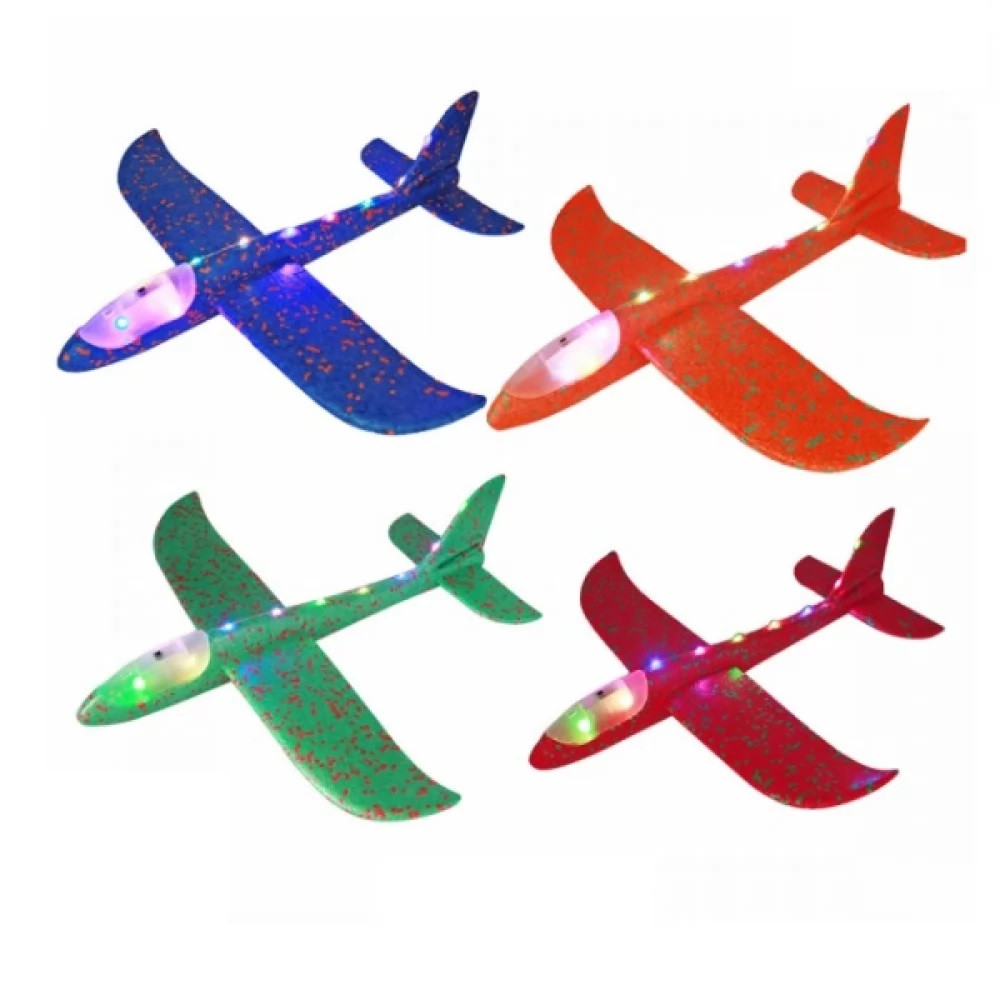 Планер метальний Літак 48 см (світло, ручний запуск) 2187-6, фото 1