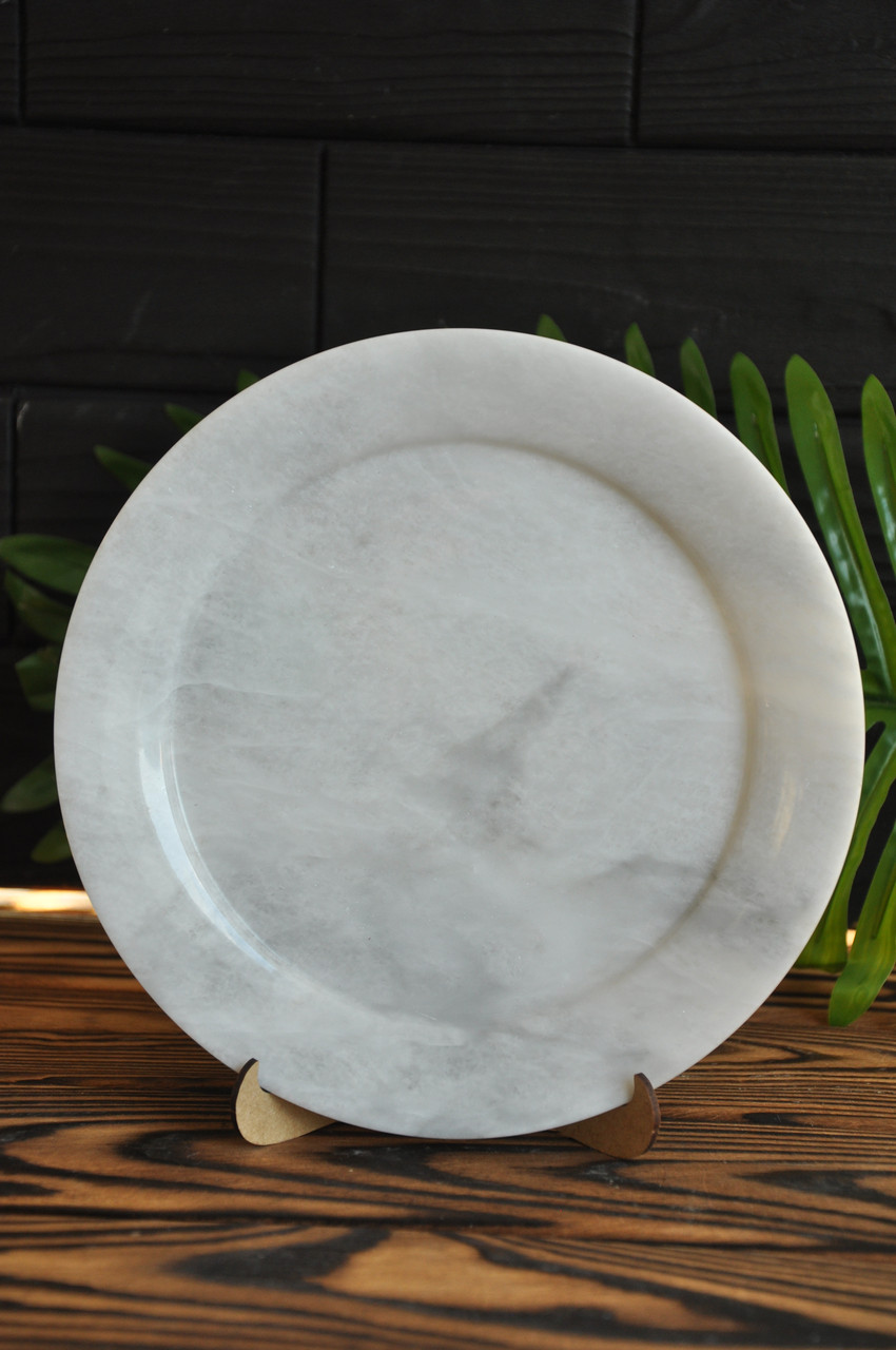 Тарілка з натурального каменю онікс, 20 см (колір, як на фото), фото 1