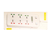 Подовжувач мережевий AR-CP05, 6 розеток, 4 USB, Type-C, 2 м, білий, фото 3