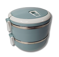 Ланчбокс двосекційний Empire 3515 Граф, 2 x 0.7 л, сірий