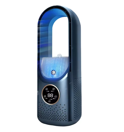 Вентилятор акумуляторний Smart 10042 з дисплеєм, синій, фото 1