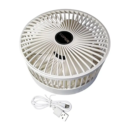 Мінівентилятор складаний 10041 з USB-зарядкою, білий, фото 2