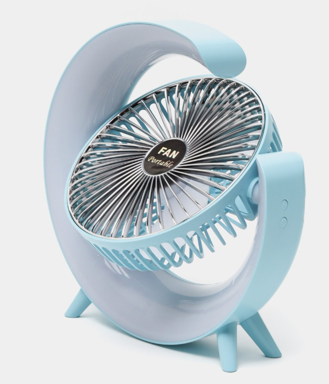 Вентилятор настільний із підсвіткою RGB 10039, синій