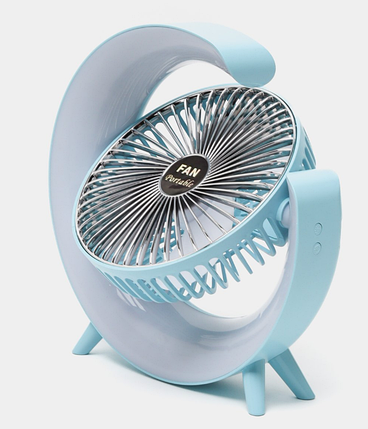 Вентилятор настільний із підсвіткою RGB 10039, синій, фото 1