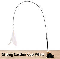 Интерактивная игрушка для кошек Удочка дразнилка с перьями на присоске