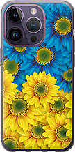 Чохол на iPhone 14 Pro Жовто-блакитні квіти  "1048u-2646-851"