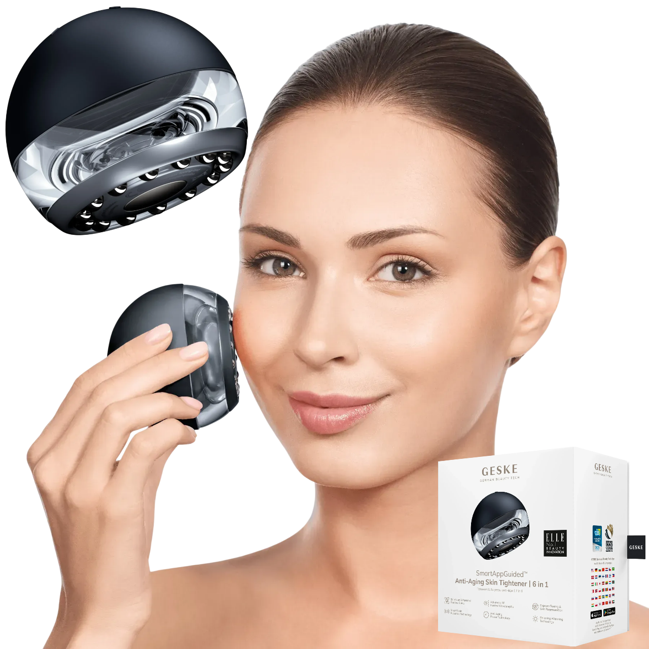 Масажер для обличчя та тіла Geske Anti-aging Skin Tightener 6в1 | Допомагає підтягнути шкіру та боротися з ознаками старіння
