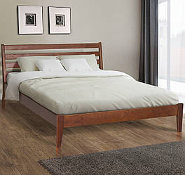 Ліжко двоспальне з масиву сосни Мікс меблі Челсі лісовий горіх