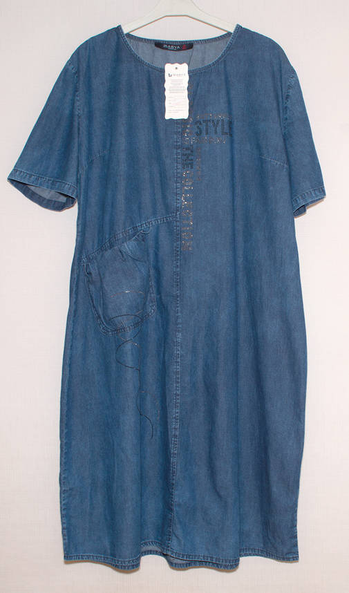 Джинсові сукні великих розмірів 52/5XL,54/6XL,56/7XL,58/8XL,60/9XL, фото 1