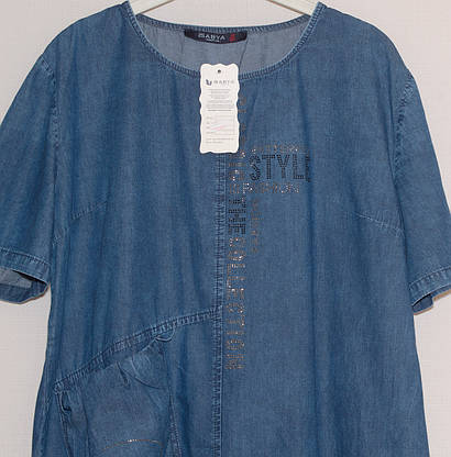 Джинсові сукні великих розмірів 52/5XL,54/6XL,56/7XL,58/8XL,60/9XL, фото 5