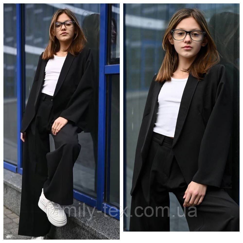 Класичний костюм для дівчат с штанами палаццо, розміри на рости  146 - 164, фото 1