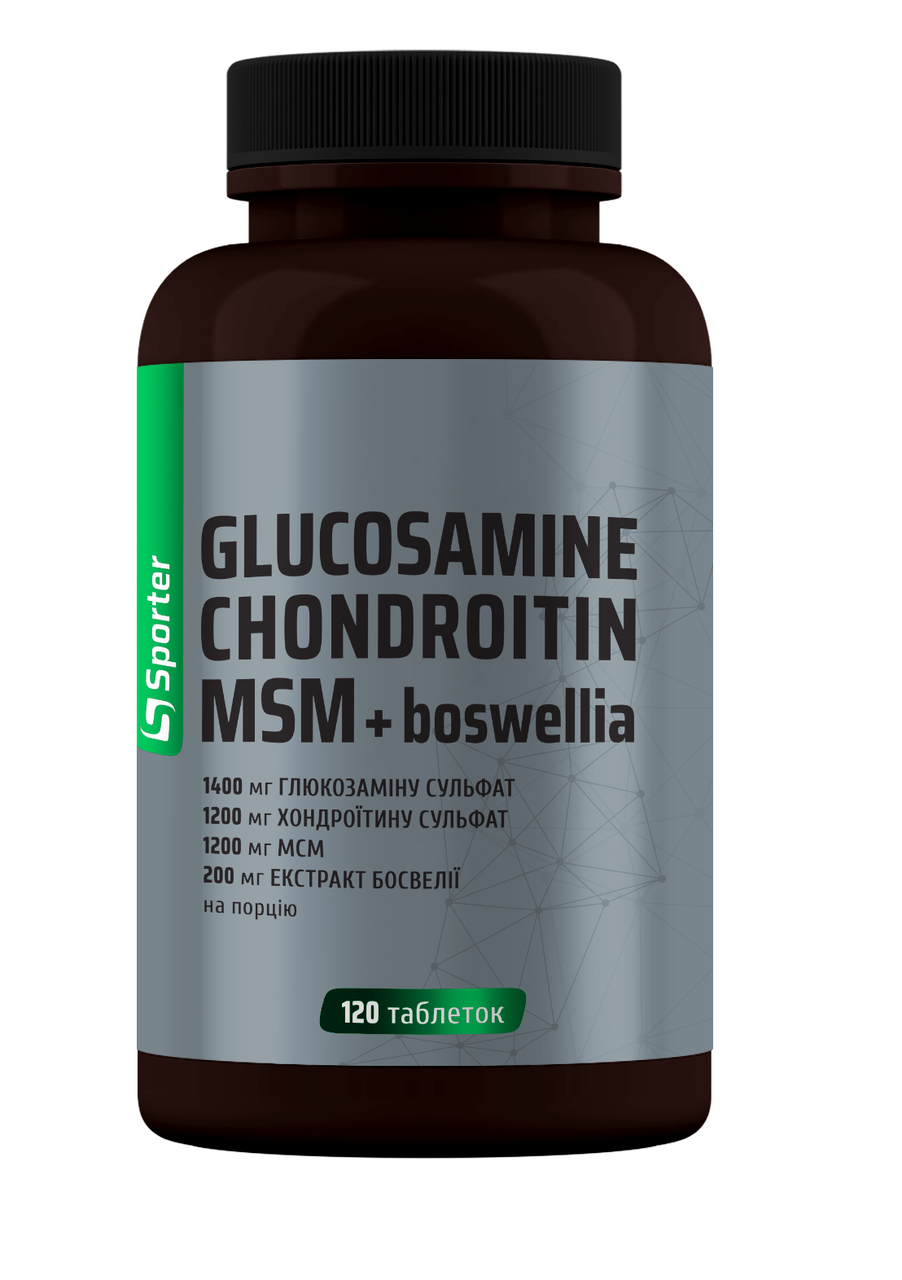 Хондропротектор Sporter Glucosamine Chondritin MSM + Boswellia - 120 таб