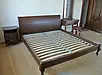 Ліжко двоспальне з масиву сосни Мікс меблі Ніколь темний горіх, фото 2