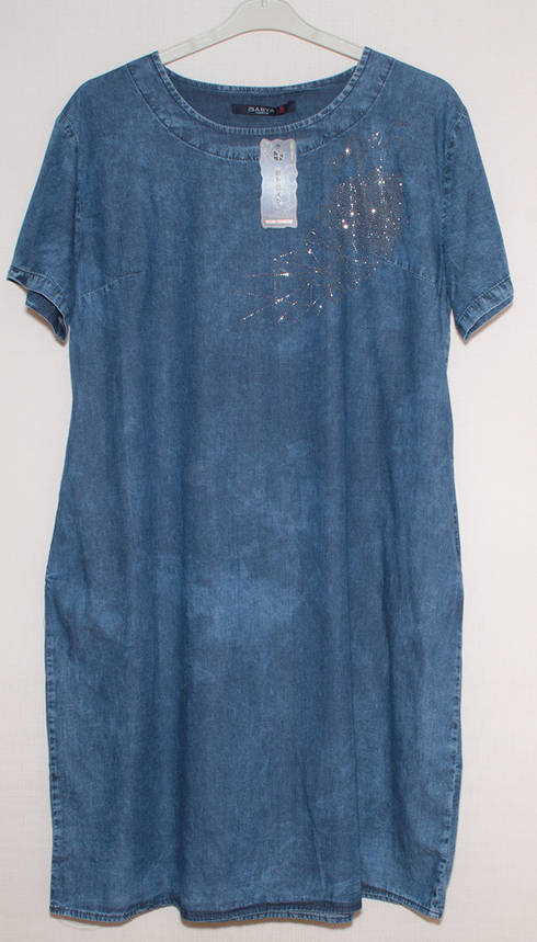 Джинсова сукня на літо великого розміру 52/5XL,54/6XL,56/7XL,58/8XL, фото 1