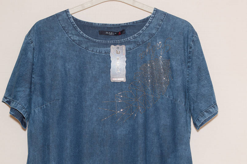 Джинсова сукня на літо великого розміру 52/5XL,54/6XL,56/7XL,58/8XL, фото 2