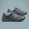 Чоловічі літні кросівки (сітка, шкіра) сірі, текстильні дихаючи для чоловіків на літо, розміри 40-45, фото 3