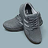 Чоловічі літні кросівки (сітка, шкіра) сірі, текстильні дихаючи для чоловіків на літо, розміри 40-45, фото 6