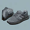 Чоловічі літні кросівки (сітка, шкіра) сірі, текстильні дихаючи для чоловіків на літо, розміри 40-45, фото 4