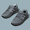 Чоловічі літні кросівки (сітка, шкіра) сірі, текстильні дихаючи для чоловіків на літо, розміри 40-45, фото 2