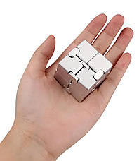 Нескінченний кубик RESTEQ, антистрес Infinity Cube 38 мм. Іграшка-антистрес з алюмінієвого сплаву, фото 6