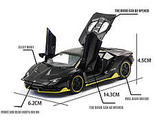 Модель автомобіля Lamborghini LP770 1:32. Звук+горять фари. Металеві ламборджини. Інерційна машинка, фото 6