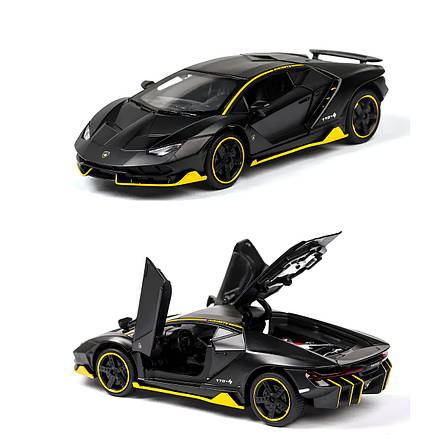 Модель автомобіля Lamborghini LP770 1:32. Звук+горять фари. Металеві ламборджини. Інерційна машинка, фото 1