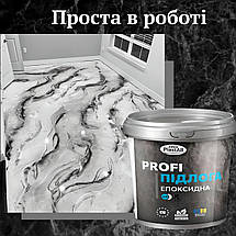 Епоксидна наливна підлога Plastall™ PROFI 1 кг Чорний для ванної Водостійка, фото 4