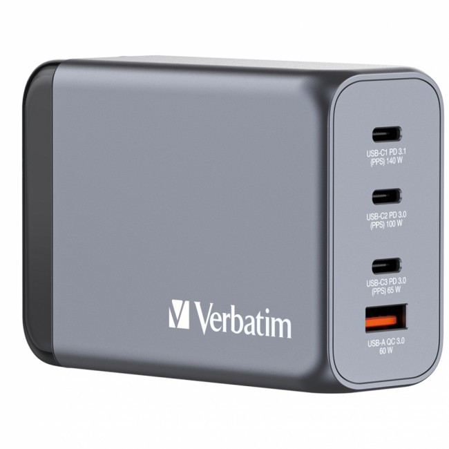 Verbatim GNC-240 GaN 240W 3xUSB-C PD, 1xUSB-A QC 3.0, фото 1