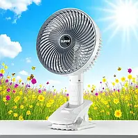 Вентилятор настільний ручний з прищіпкою акумуляторний