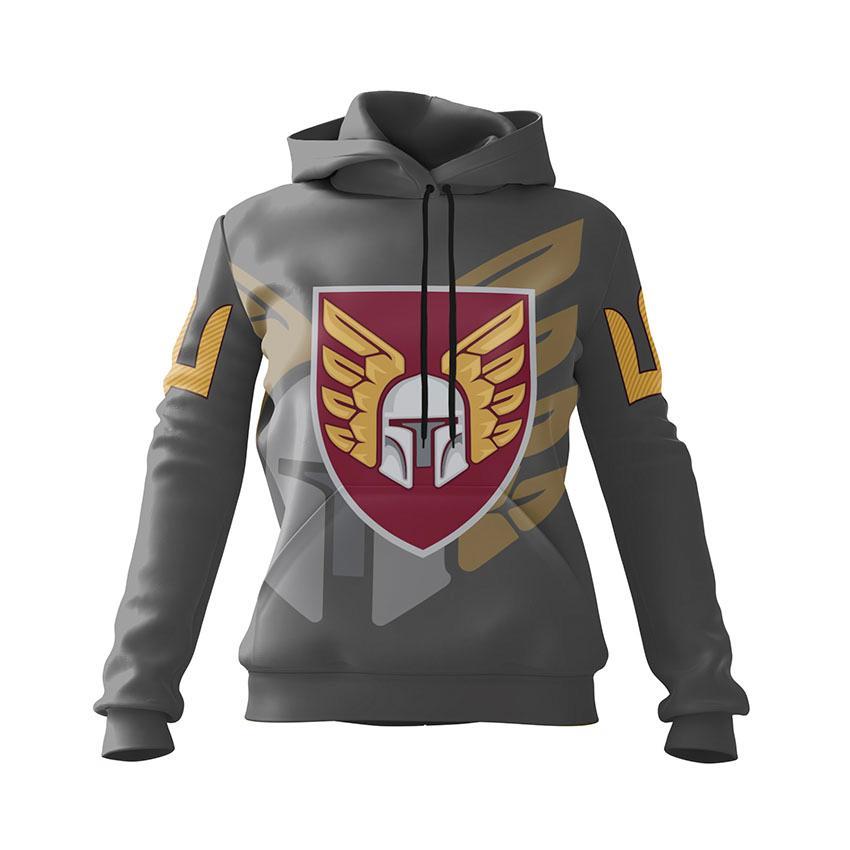 Худі жіноче з принтом «46-та окрема аеромобільна бригада. Герої неба» сірий