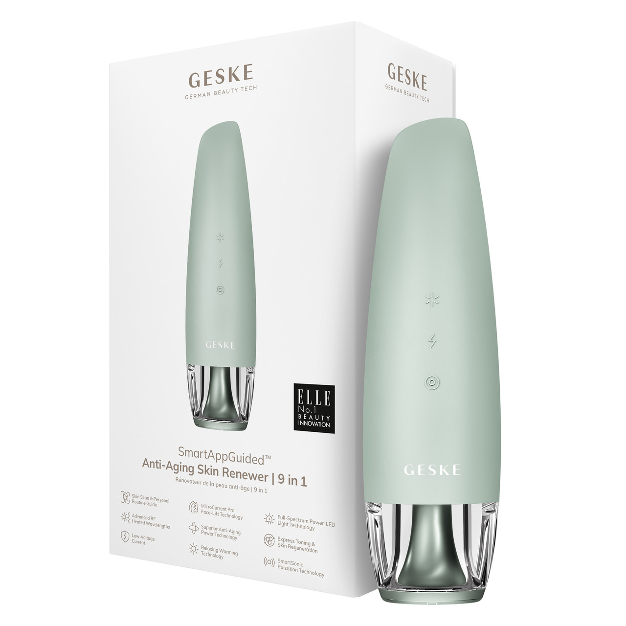 Антивіковий LED-випромінювач для відновлення шкіри обличчя Geske Anti-Aging Skin Renewer 9в1 (Green)